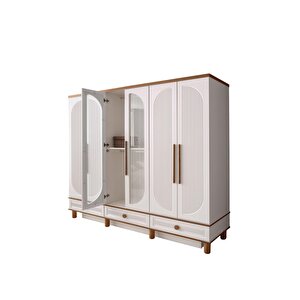 Ücretsiz Montaj-%100 Mdf-aytaşı-bohem Zerda 6 Kapaklı Aynalı Gardırop