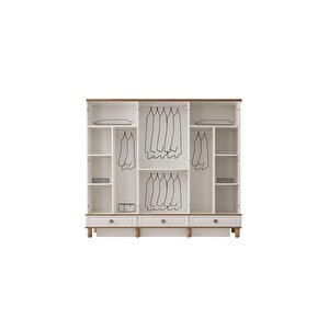 Ücretsiz Montaj-%100 Mdf-aytaşı-bohem Zerda 6 Kapaklı Aynalı Gardırop