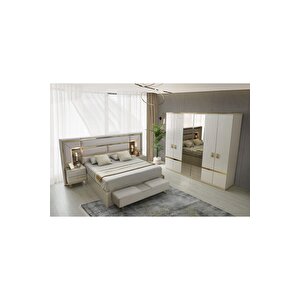 Beli̇ze Gardirop-mdf-kum Beji̇-260x60x230cm-6 Kapak-aynali Kapak-ücretsi̇z Nakli̇ye Ve Montaj