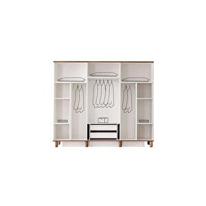 Ücretsiz Montaj-%100 Mdf-aytaşı-bohem Necat 6 Kapaklı-aynalı Gardırop