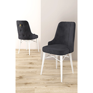 Mona Serisi, Beyaz 80x132 Açılabilir Mdf Yemek Masası Takımı 6 Adet Sandalye