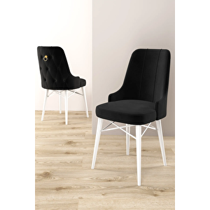 Mona Serisi, Beyaz 80x132 Açılabilir Mdf Yemek Masası Takımı 6 Adet Sandalye