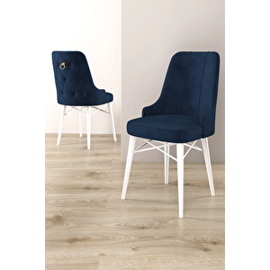 Mona Serisi, Beyaz 80x132 Açılabilir Mdf Yemek Masası Takımı 6 Adet Sandalye