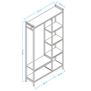 Metro Açık Metal Gardırop - Elbise Askısı Antrasit