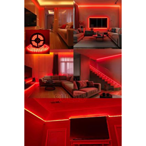Helios 7-9w İç Mekan Üç Çip Şerit Led / 4040  - Kırmızı Işık  - 10 Metre