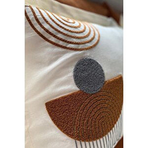 Bohem, Çift Kişilik Battaniye Set, Nevresim Takımı, Tufting Nakış, 7 Parça, % 100 Pamuk