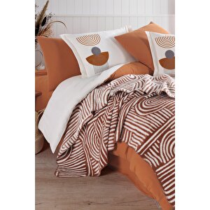 Bohem, Çift Kişilik Battaniye Set, Nevresim Takımı, Tufting Nakış, 7 Parça, % 100 Pamuk