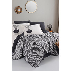 Bohem, Çift Kişilik Battaniye Set, Nevresim Takımı, Tufting Nakış, 7 Parça, % 100 Pamuk