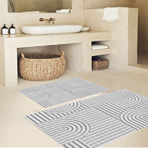 İskandinav Banyo Paspası, Dijital Baskı, Kaymaz Taban, Banyo Paspası, Bohem, Estetik, 2'li Klozet Takımı