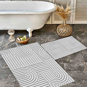 İskandinav Banyo Paspası, Dijital Baskı, Kaymaz Taban, Banyo Paspası, Bohem, Estetik, 2'li Klozet Takımı