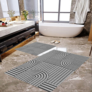 İskandinav Banyo Paspası, Dijital Baskı, Kaymaz Taban, Banyo Paspası, Bohem, Estetik, 2'li Klozet Takımı