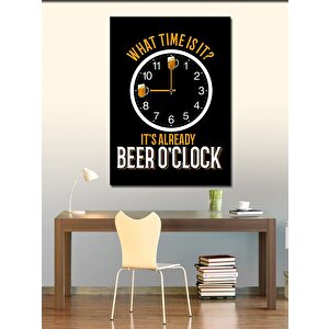 Kanvas Tablo Beer O'clock Yazısı 50x70 cm