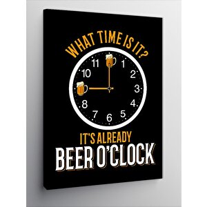 Kanvas Tablo Beer O'clock Yazısı 100x140 cm