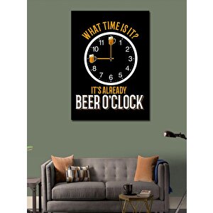 Kanvas Tablo Beer O'clock Yazısı 100x140 cm