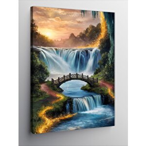Kanvas Tablo Şelale Ve Köprü 100x140 cm