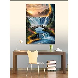 Kanvas Tablo Şelale Ve Köprü 100x140 cm