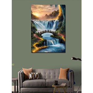 Kanvas Tablo Şelale Ve Köprü 100x140 cm