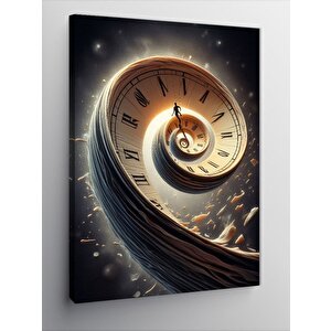 Kanvas Tablo Saat Ve Merdiven 50x70 cm