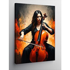 Kanvas Tablo Viyola Çalan Kadın 100x140 cm