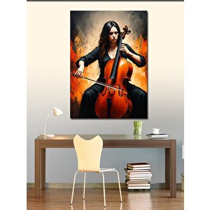 Kanvas Tablo Viyola Çalan Kadın 100x140 cm