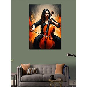 Kanvas Tablo Viyola Çalan Kadın 50x70 cm