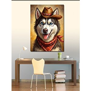 Kanvas Tablo Kovboy Köpeği 100x140 cm