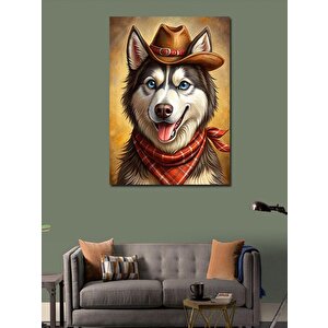 Kanvas Tablo Kovboy Köpeği 100x140 cm