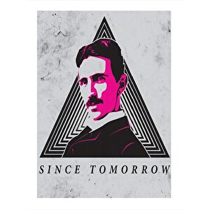 Nikola Tesla Dekoratif Ahşap Tablo 35cm X50cm 35x50 cm