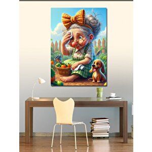 Kanvas Tablo Sıcaktan Terleyen Çiftçi Kadın Ve Köpeği 50x70 cm