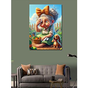 Kanvas Tablo Sıcaktan Terleyen Çiftçi Kadın Ve Köpeği 50x70 cm