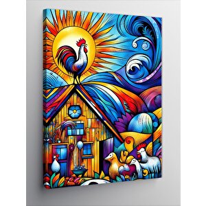 Kanvas Tablo Kümes Ve Tavuklar 50x70 cm