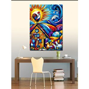 Kanvas Tablo Kümes Ve Tavuklar 50x70 cm