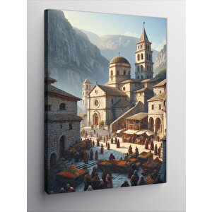 Kanvas Tablo Köydeki Pazar 70x100 cm