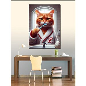 Kanvas Tablo Köpeğini Yıkayan Kız Çocuğu 50x70 cm