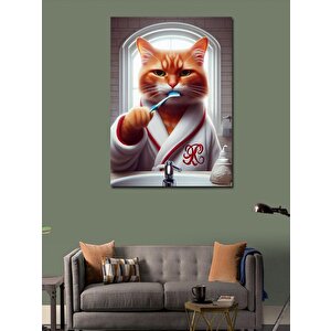 Kanvas Tablo Köpeğini Yıkayan Kız Çocuğu 50x70 cm