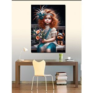 Kanvas Tablo Küçük Kız Ve Köpeği 50x70 cm