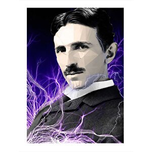 Nikola Tesla Model Ahşap Tablo 35cm X50cm 35x50 cm