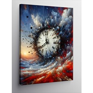 Kanvas Tablo Boyalar Ve Saat 70x100 cm