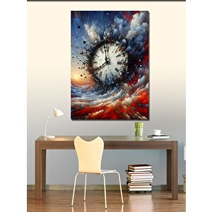 Kanvas Tablo Boyalar Ve Saat 70x100 cm