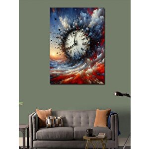 Kanvas Tablo Boyalar Ve Saat 70x100 cm