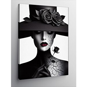 Kanvas Tablo Şapkalı Kadın Silueti 70x100 cm