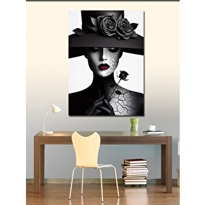 Kanvas Tablo Şapkalı Kadın Silueti 70x100 cm