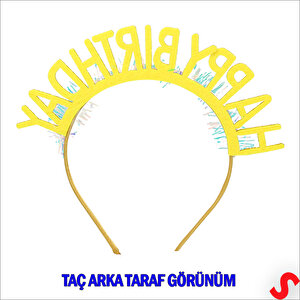 Happy Birthday Taç Ve Gözlük Seti - Altın