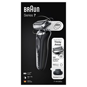 Braun Yeni Seri 7 N1200s Kablosuz Tıraş Makinesi, Autosense, 360° Flex, Easyclick, Islak & Kuru