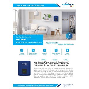 Tommatech Uno Atom 1.5kw Tek Faz İnverter