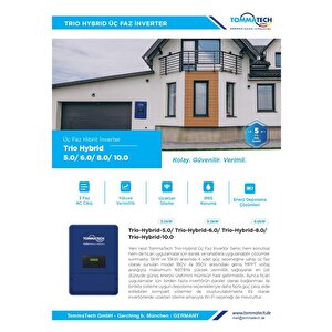 Tommatech Trio Hybrid 10.0kw Üç Faz İnverter