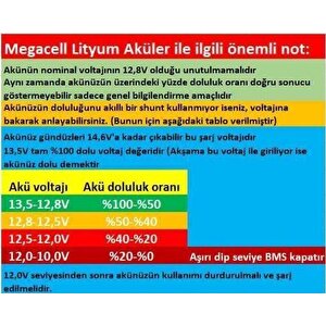 Megacell 12.8v 120ah Lifepo4 Lityum Demir Fosfat Akü-yeni̇