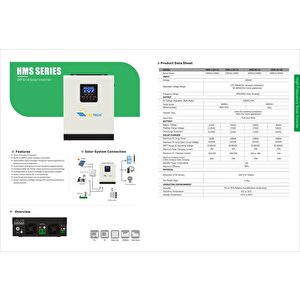 Uretech 3kva 2400 Watt 24v Tam Sinüs Akıllı Mppt 40a İnverter
