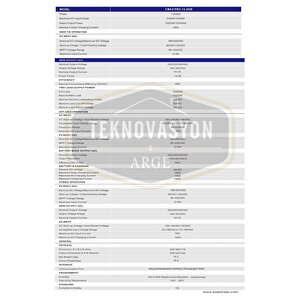 Teknovasyon Arge Exelon 10.2kw 48 V Mppt 160a Akıllı Invertör (çift Mppt)