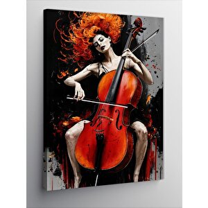 Kanvas Tablo Viyolonsel Çalan Kadın 100x140 cm